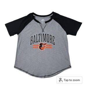 Women’s Baltimore Orioles size, small Black and Gray Short Sleeve Tee